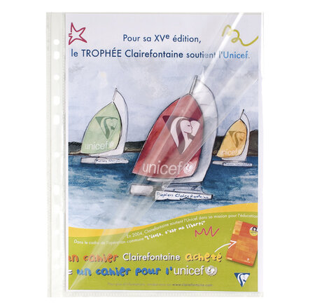 Sachet De 10 Pochettes Perforées Ouverture Haut Et Côté - Polypropylène Lisse 6/100e - A4 - X 10 - Exacompta