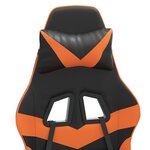 vidaXL Chaise de jeu avec repose-pied Noir et orange Similicuir