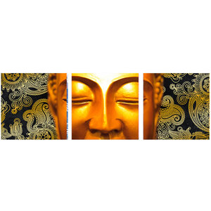 Autocollants muraux or bouddha triptyque 30 cm