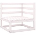 vidaXL Canapé d'angle de jardin Blanc Bois de pin massif