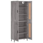 vidaXL Buffet haut Sonoma gris 69 5x34x180 cm Bois d'ingénierie