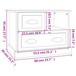 vidaXL Table de chevet blanc brillant 60x39x45 cm