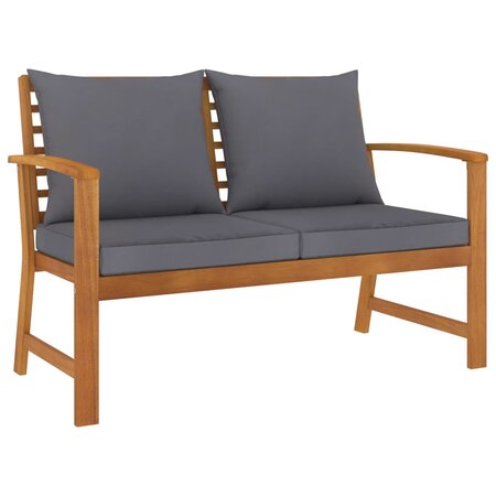 vidaXL Banc de jardin et coussin gris foncé 120cm Bois solide d'acacia