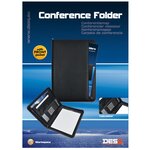 DESQ Dossier de conférence A4 avec bloc-notes et calculatrice Noir
