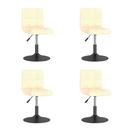 vidaXL Chaises pivotantes à manger lot de 4 crème velours