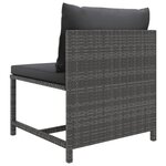 vidaXL Salon de jardin 7 Pièces avec coussins Résine tressée Gris