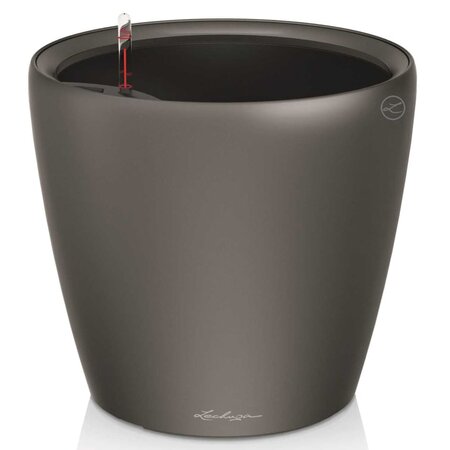 LECHUZA Jardinière Classico 43 LS ALL-IN-ONE Charbon métallique 16083