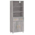 vidaXL Buffet haut Sonoma gris 69 5x34x180 cm Bois d'ingénierie