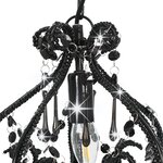 vidaXL Plafonnier avec perles Noir Rond E14