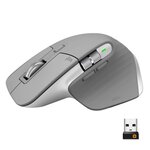 Logitech souris darkfield mx master 3 - bluetooth/radio fréquence - usb - 7 boutons - gris moyen