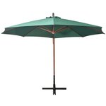 vidaXL Parasol 350 cm Poteau en bois Vert