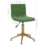 vidaXL Chaises pivotantes à manger lot de 2 vert foncé velours