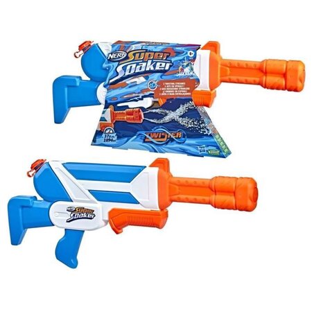 Nerf super soaker - blaster a eau twister -tire 2 jets d'eau torsadés  mécanisme a pompe  jeu d'eau d'extérieur