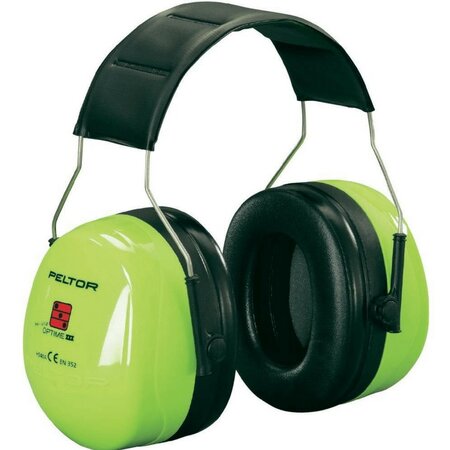 Casque Peltor Optime 3 Vert Fluo Haute Visibilité