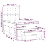 vidaXL Lit à sommier tapissier avec matelas Bleu 90x190 cm Tissu