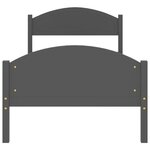vidaXL Cadre de lit Gris foncé Bois de pin massif 90x200 cm