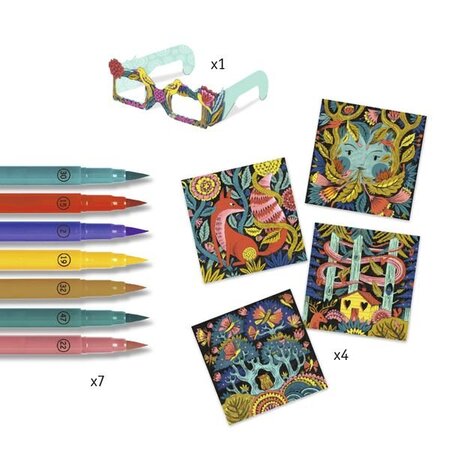 Coloriage 3D Foret fantastique