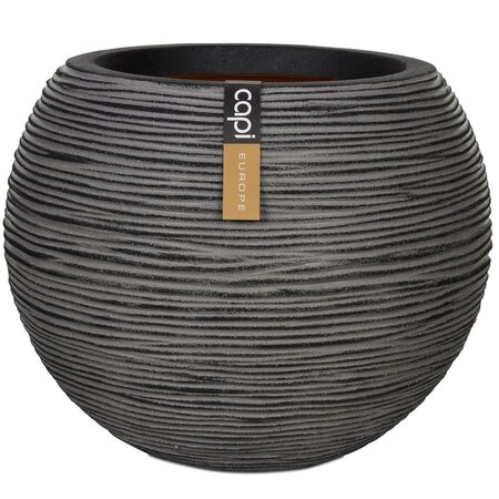 Capi Pot à fleurs Nature Rib Rond 40 x 32 cm Anthracite KOFZ270