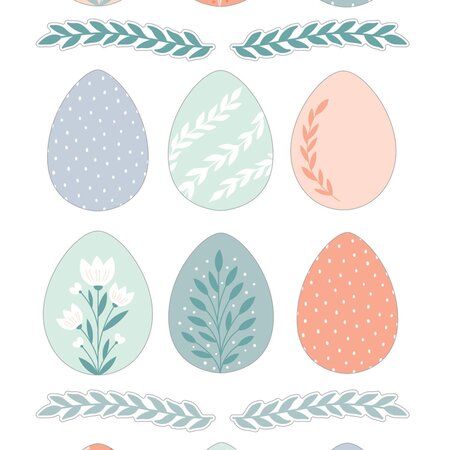 Stickers 3D oeufs de pâques pastel
