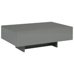 vidaXL Table basse Gris brillant 85 x 55 x 31 cm MDF