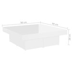 vidaXL Table basse Blanc brillant 90x90x28 cm Aggloméré