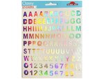 102 Autcollants - Alphabet & Chiffres - Multicolore - Holographique