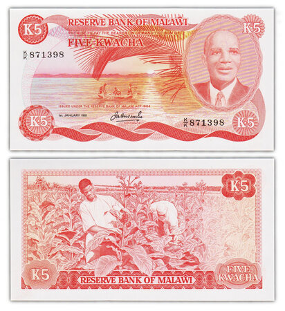 Billet de Collection 5 Kwacha 1981 Malawi - Neuf - P15d