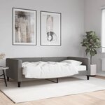 vidaXL Lit de jour avec matelas gris foncé 100x200 cm tissu