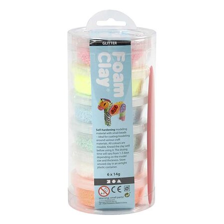 Set 6 pâtes à modeler Foam Clay - Pailleté 14 g