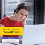 Jabra evolve 65 casque audio stereo sans fil - ecouteurs certifiés microsoft teams avec batterie longue durée avec support de ch