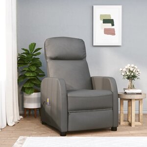 vidaXL Fauteuil de massage Anthracite Similicuir
