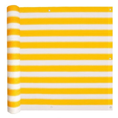 vidaXL Écran de balcon PEHD 75 x 400 cm Jaune et blanc