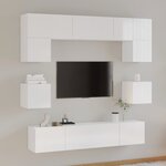 vidaXL Ensemble de meubles TV 8 Pièces Blanc brillant Bois d'ingénierie