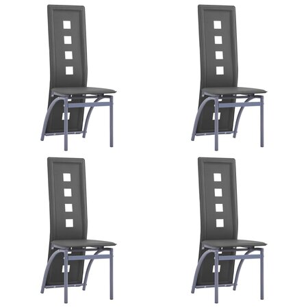 vidaXL Chaises à manger lot de 4 gris similicuir