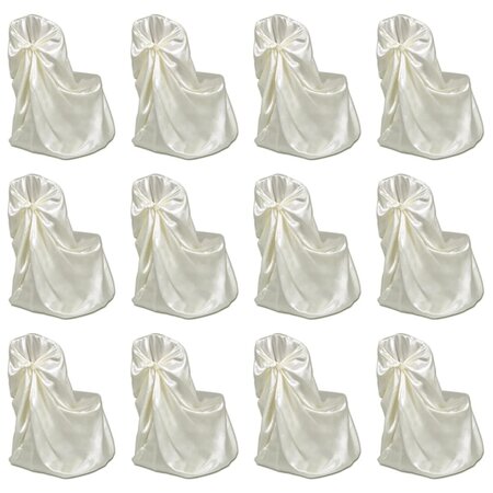vidaXL Housses de chaise pour banquet de mariage 12 Pièces Crème