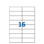 Lot de 1000 planches étiquettes autocollantes blanches sur feuille a4 : 105 x 33 8 mm (16 étiquettes)