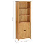 vidaXL Bibliothèque avec 2 portes 70x30x180 cm Bois de chêne massif