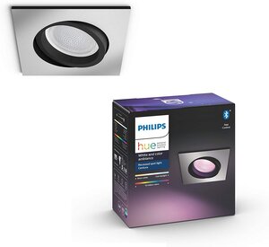 Spot Centura Encastré Carré Aluminium Compatible Bluetooth, Fonctionne Avec Alexa [Classe Énergétique A+]