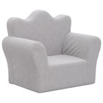 vidaXL Canapé pour enfants Gris clair Peluche douce