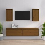 vidaXL Meubles TV 4 Pièces Marron miel Bois massif de pin