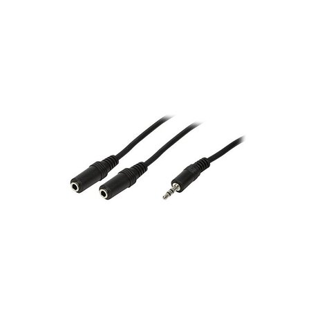 LogiLink Câble audio, 1x jack mâle - 2x jack femelle  0.2m noir