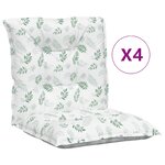 vidaXL Coussins de chaise à dossier bas lot de 4 modèle de feuille