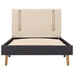 vidaXL Cadre de lit avec LED Crème et gris foncé Tissu 100 x 200 cm