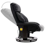 vidaXL Fauteuil de massage TV inclinable noir similicuir