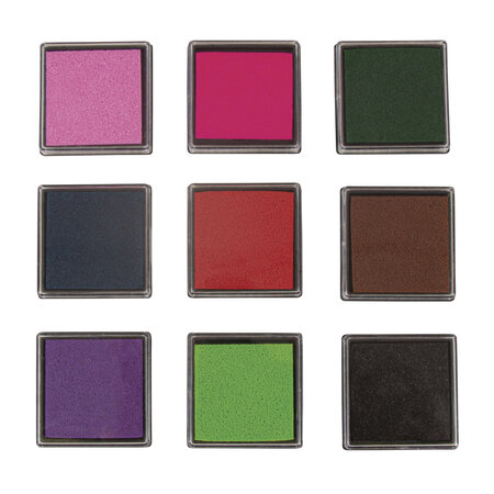 Scrapbooking kit encreurs  assorties  3 5x3 5 cm  kit 9  couleurs