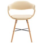 vidaXL Chaises à manger lot de 6 crème similicuir et bois courbé