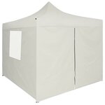 vidaXL Tente de réception pliable avec 4 parois 2x2 m Acier Crème
