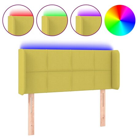 vidaXL Tête de lit à LED Vert 93x16x78/88 cm Tissu