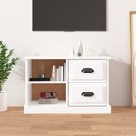 vidaXL Meuble TV blanc brillant 73x35 5x47 5 cm bois d'ingénierie