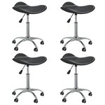 vidaXL Chaises pivotantes à manger lot de 4 noir similicuir